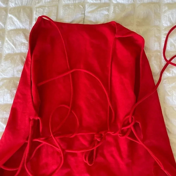Revolve by the way red laced open back mini dress - Picture 6 of 8